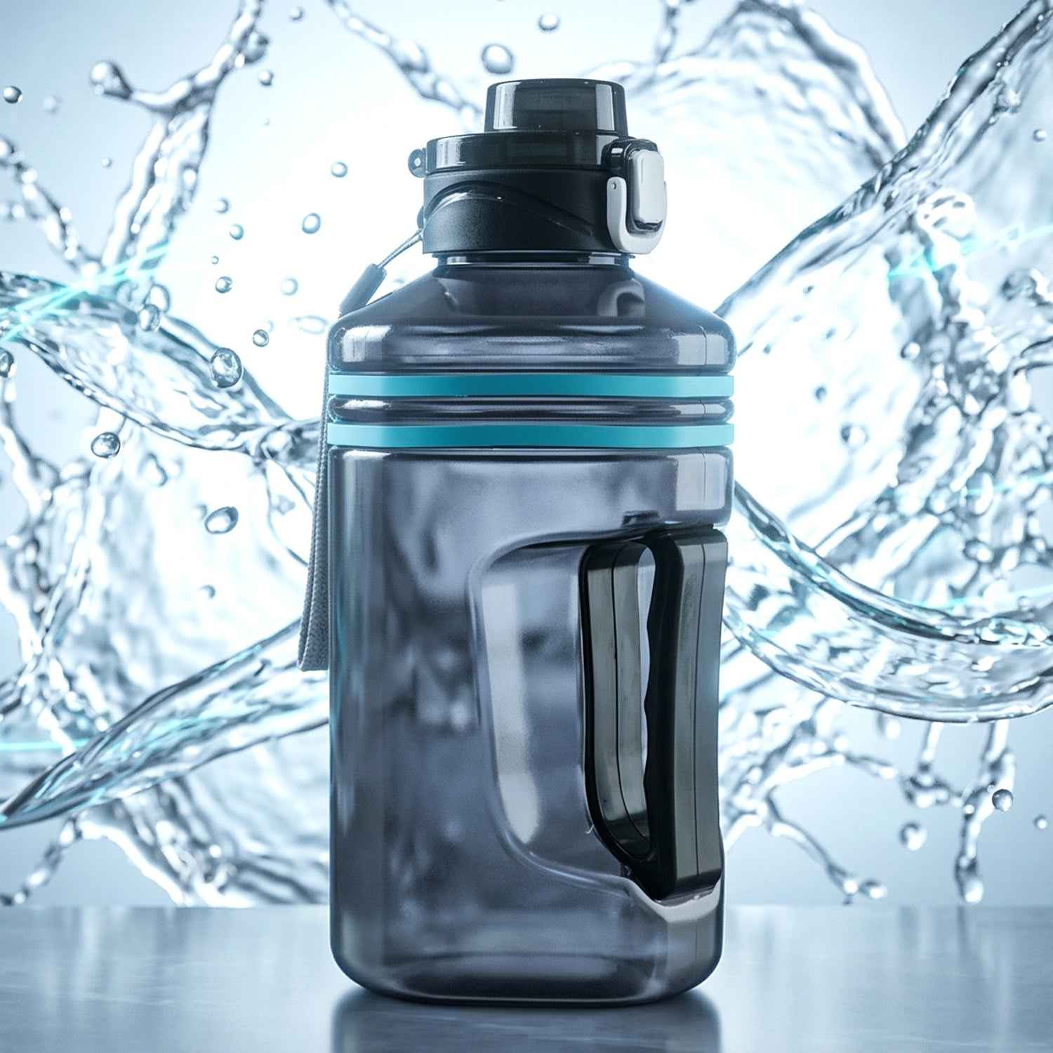 Water Bottle – Large Square Design with Handle for Easy Carrying