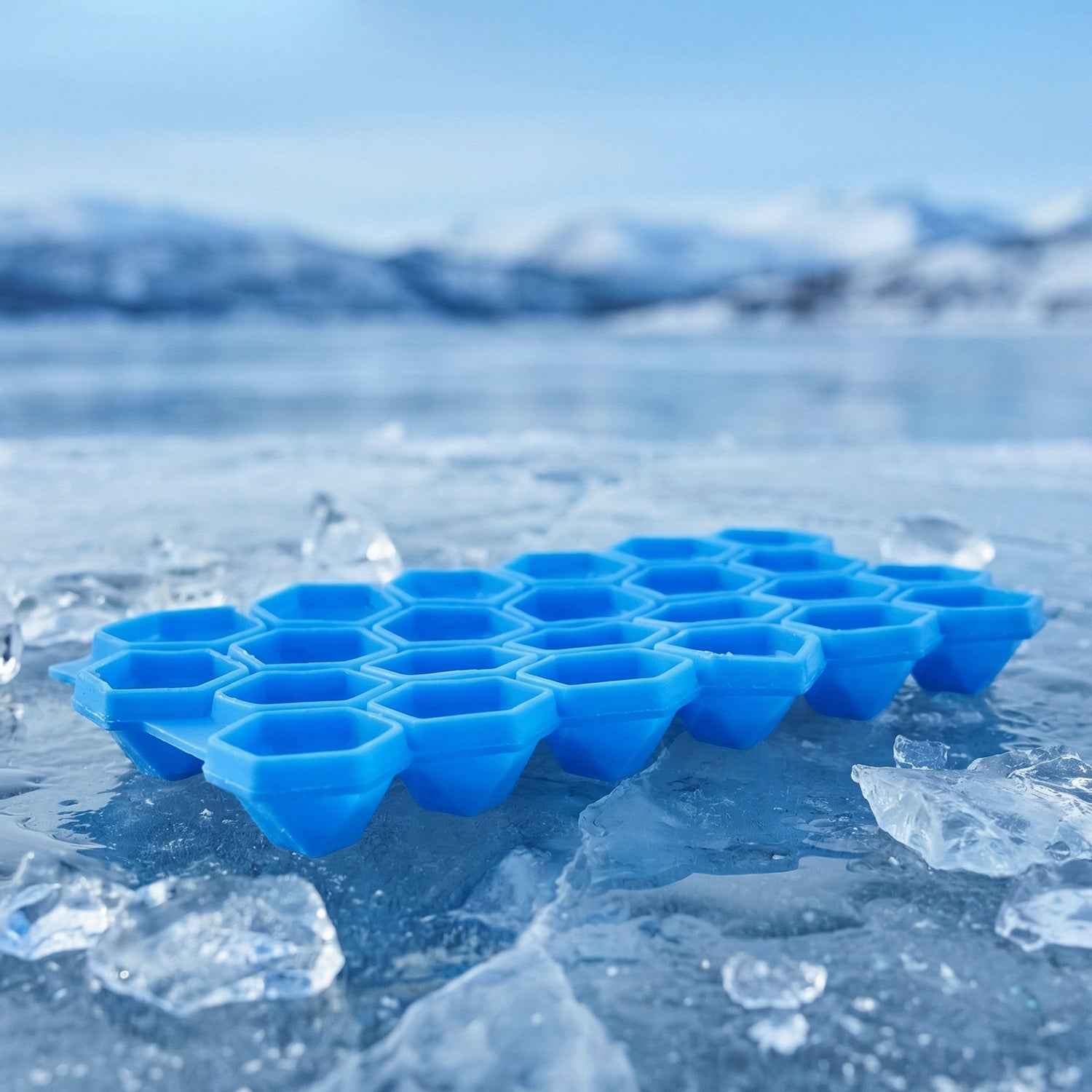 Flexible Silicone Diamond Ice Cube Tray – Easy Release & Reusable