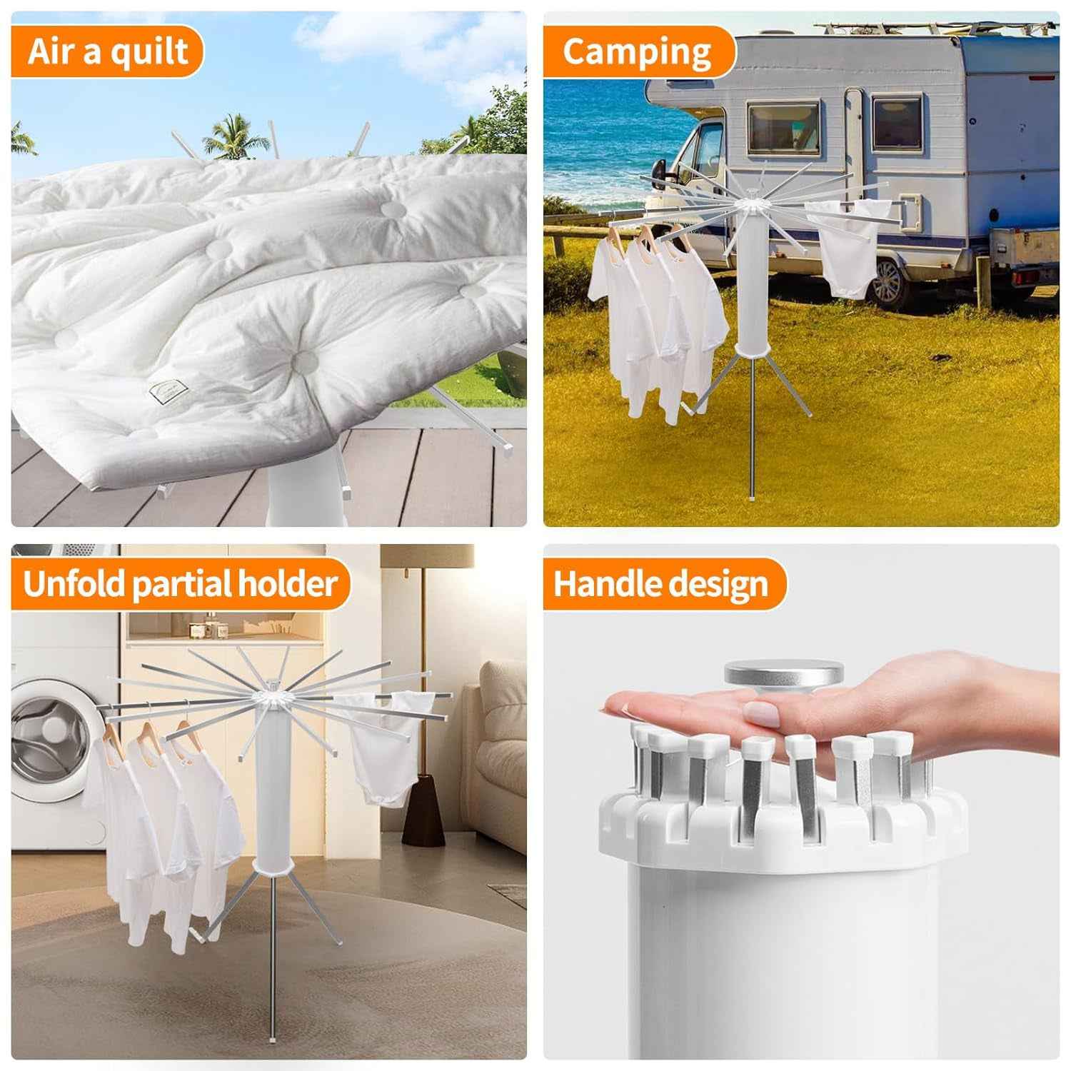 Octopus Rotating Clothes Drying Rack – Foldable & Space Saving