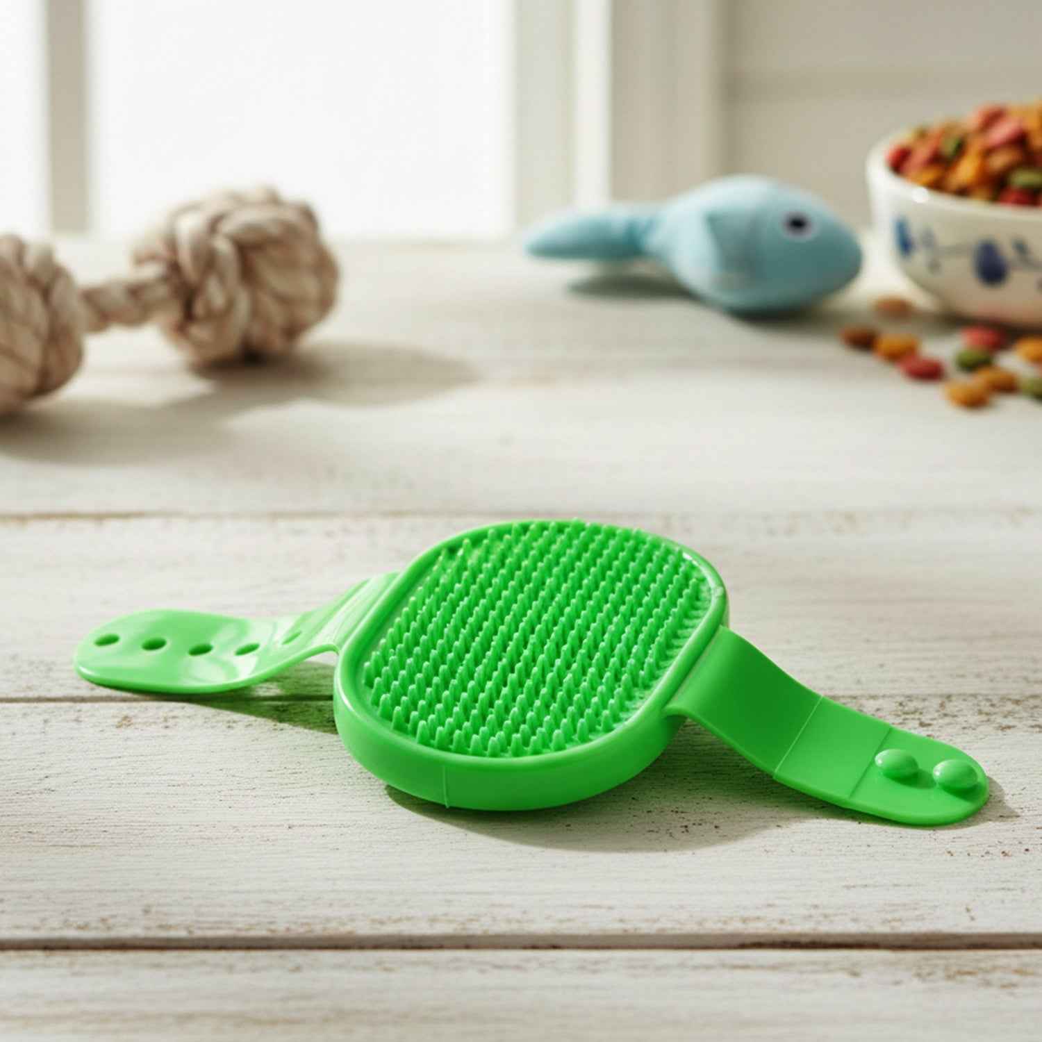 Pet Grooming Bath Brush – Soft Bristles with Adjustable Strap
