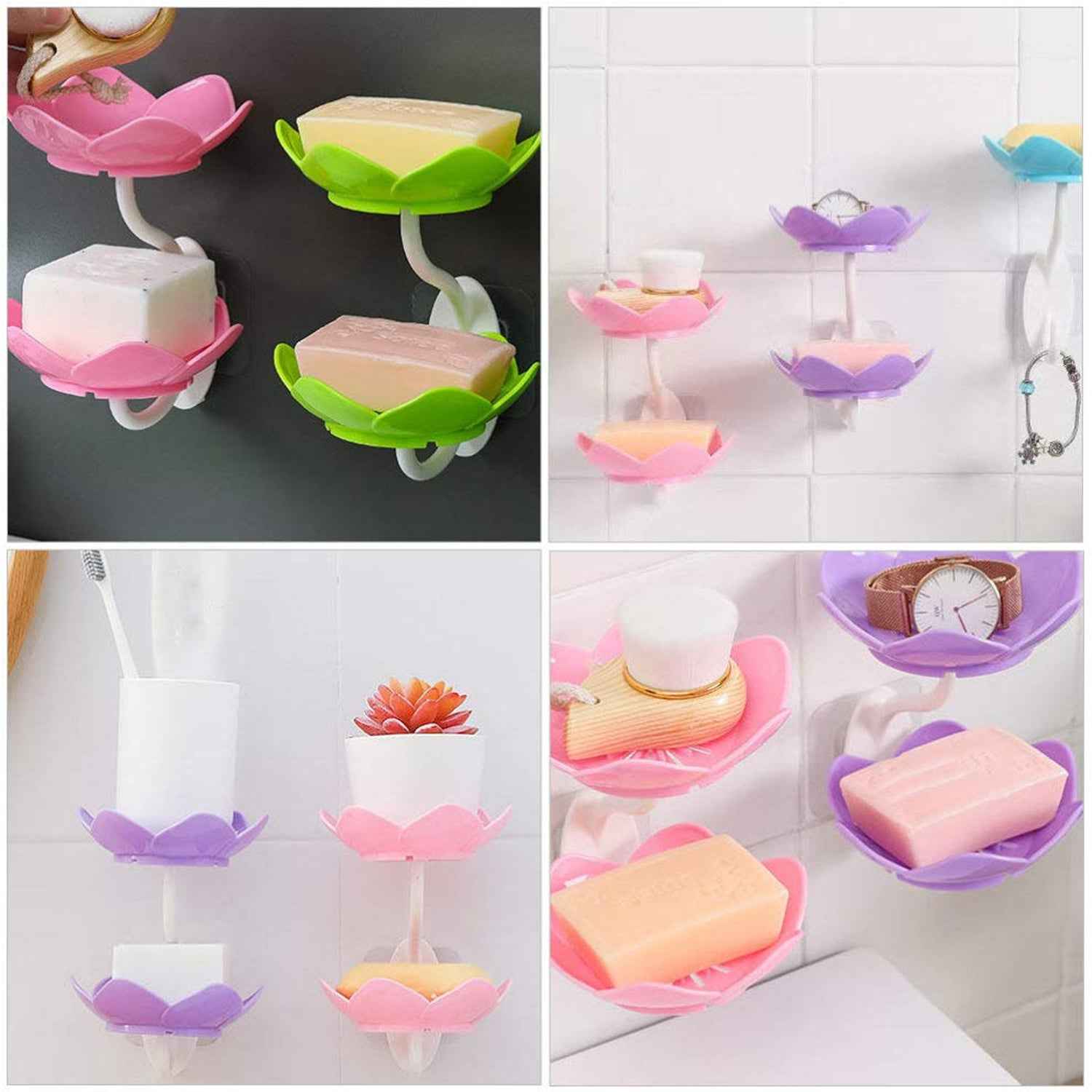 Self-Draining Soap Dish – Flower Design Bathroom Holder | VelvetBubbles