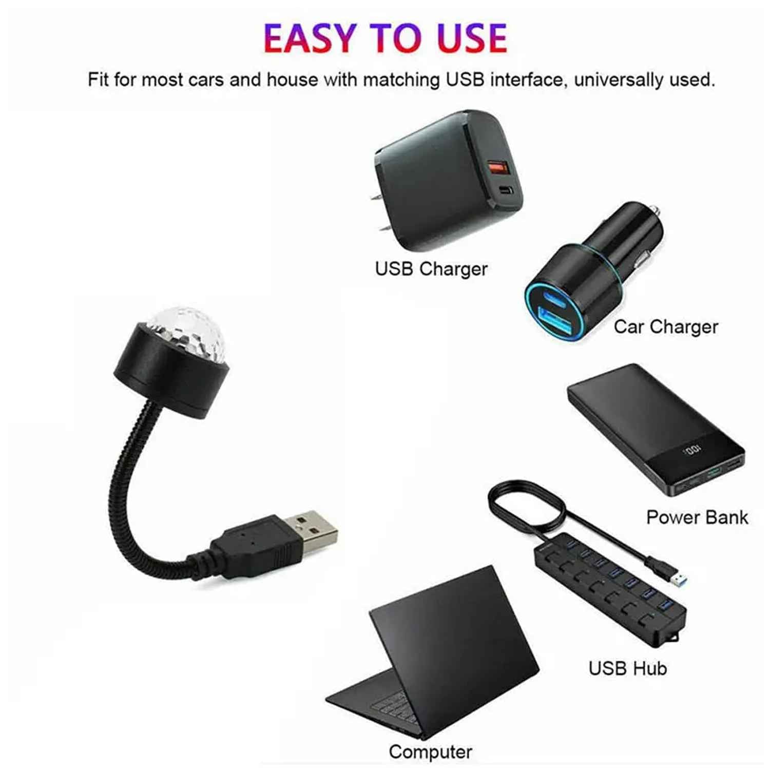 USB Star Projector – Dual Mode Disco Light for Car & Home | Styleva