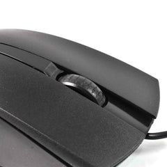Side profile of the Compshop X2 Wired Optical Mouse, emphasizing its contoured shape.