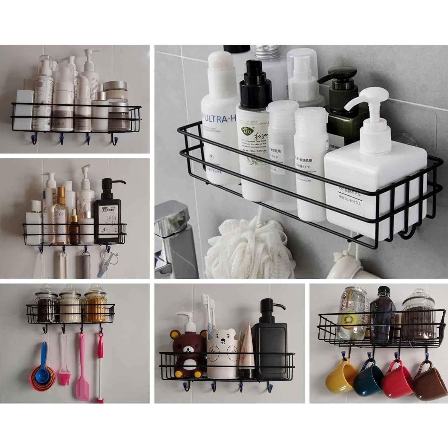 3-in-1 shower shelf rack placed in bathroom for storage