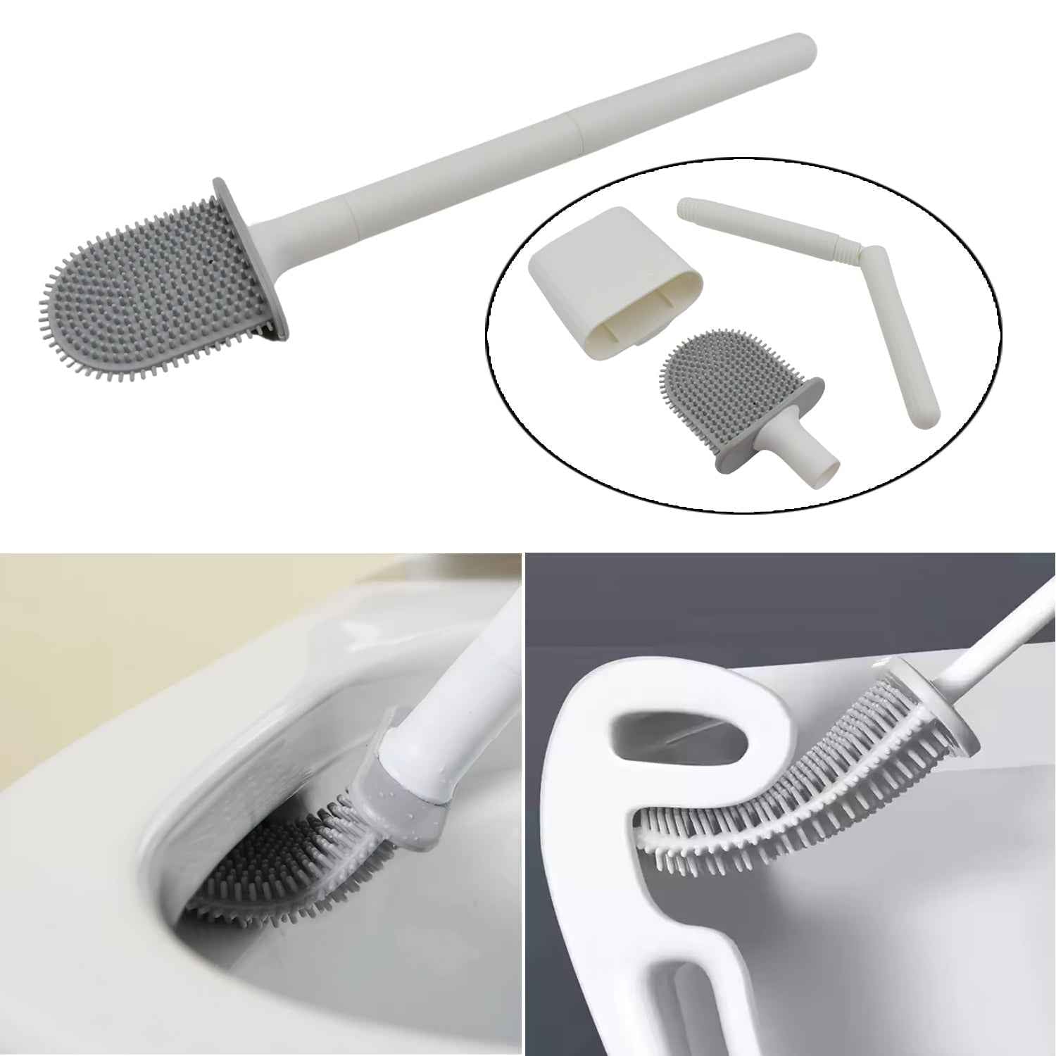 Silicone Toilet Brush – Wall-Mounted, Anti-Drip Cleaner | Velvet Wipe