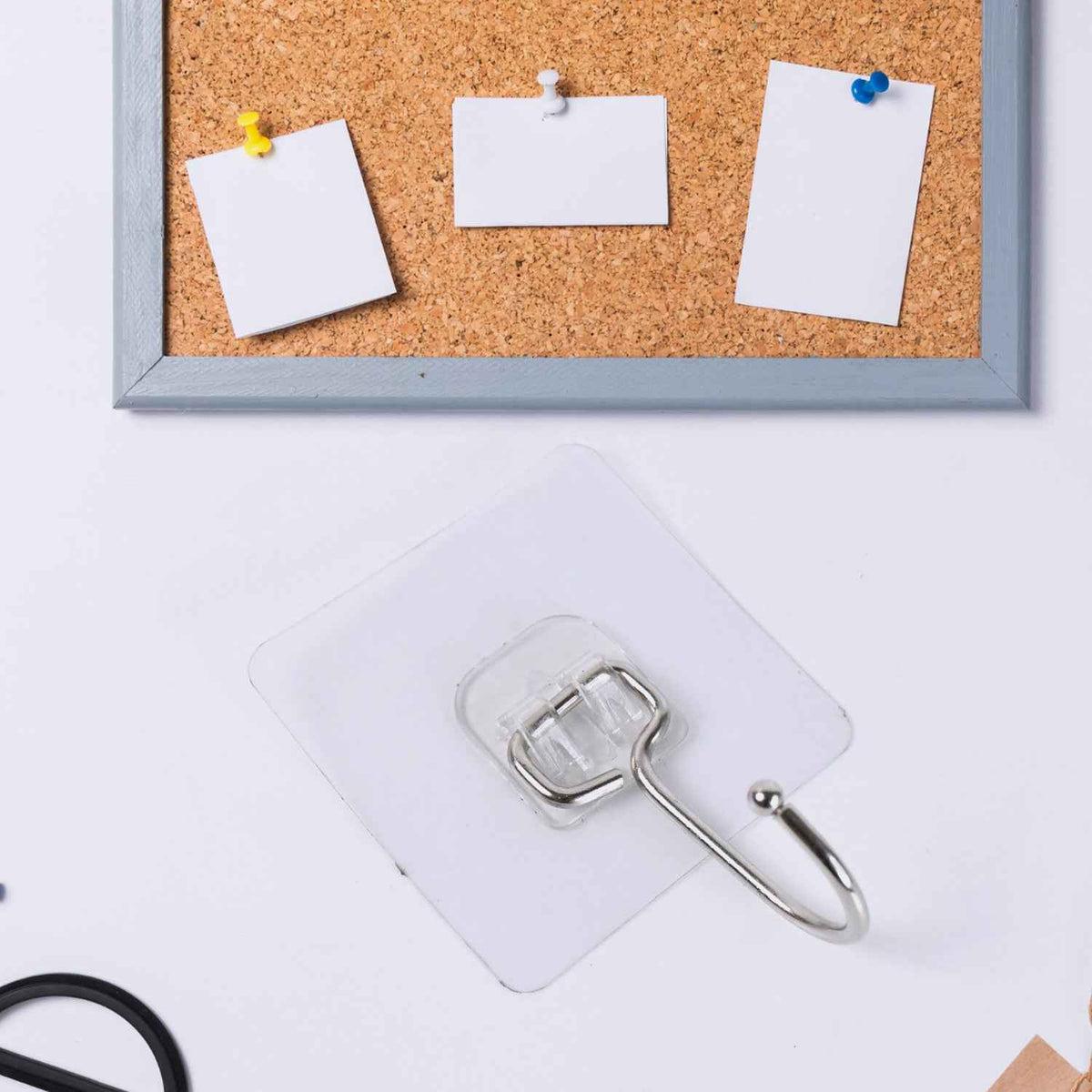 Transparent Stainless Steel Self Adhesive Wall Hook – Large, Heavy Duty | GlimmerHome
