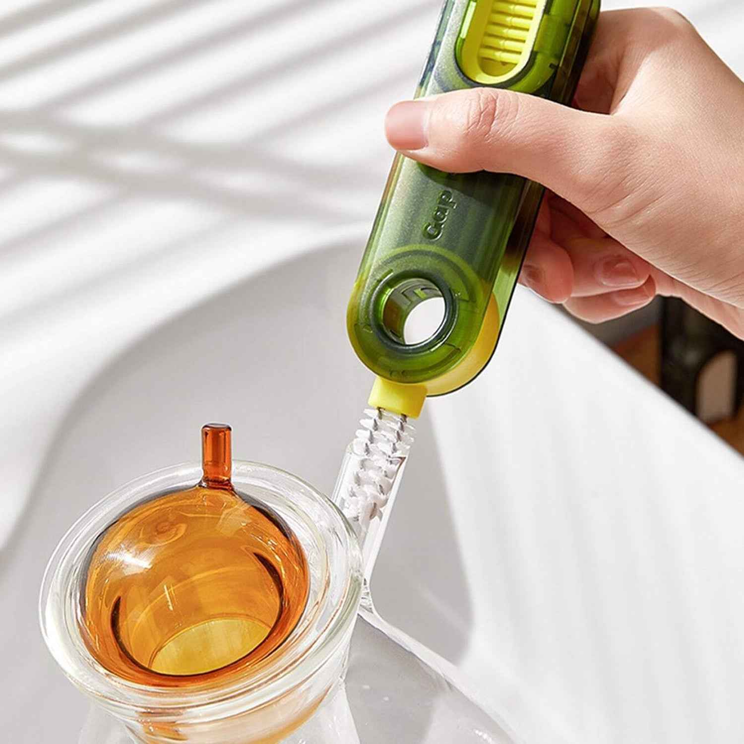 Bottle Cleaning Brush – 3-in-1 Cup & Lid Scrubber | SparkleTidy