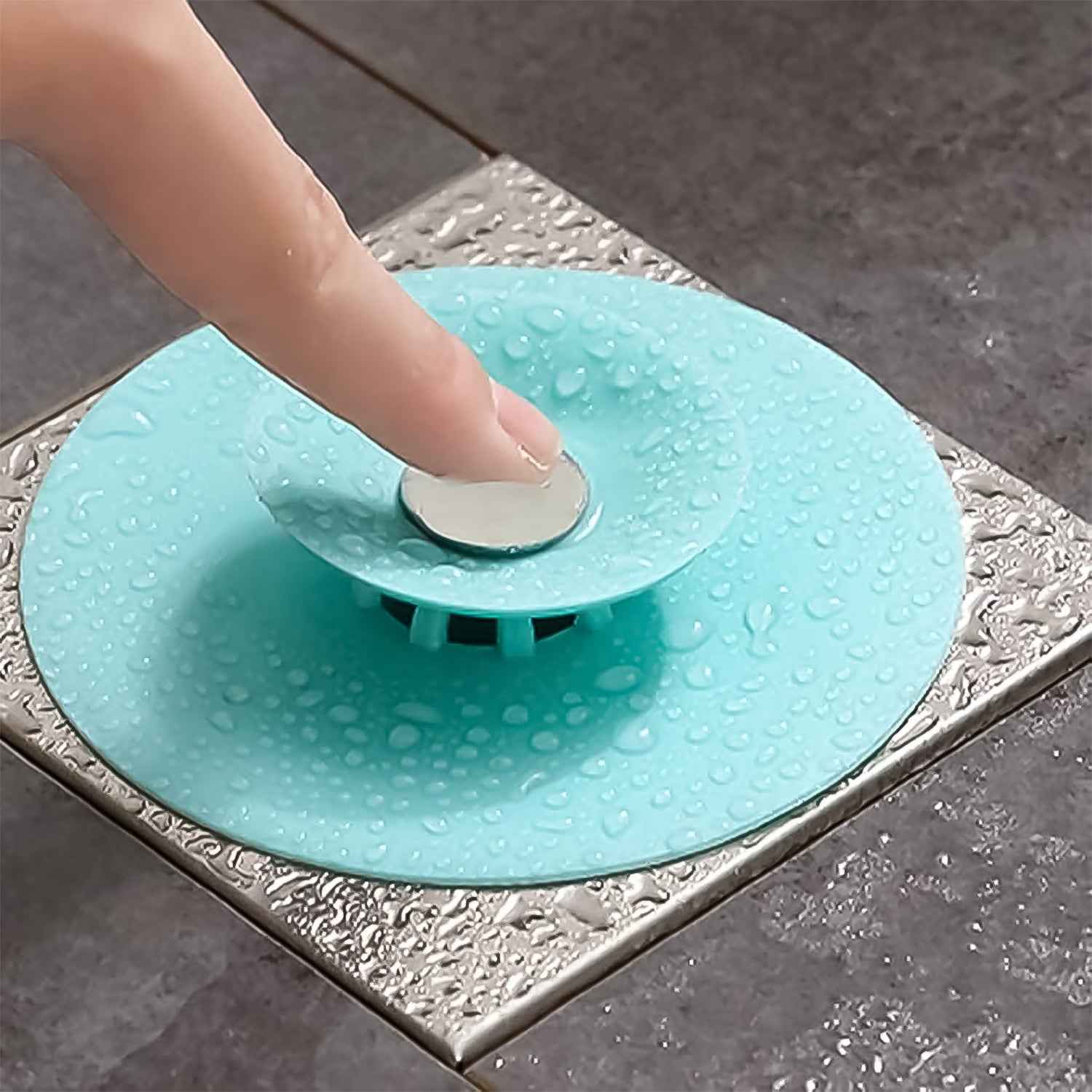 Close-up image of silicone sink strainer showing fine mesh holes
