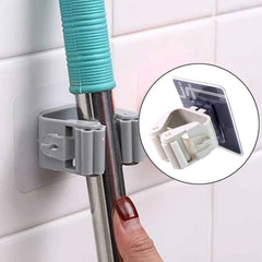 Wall Mounted Mop & Broom Holder – No-Drill Adhesive | GlimmerHome
