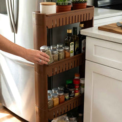 Multipurpose Plastic Storage Rack – 4 Layer with Wheels for Home