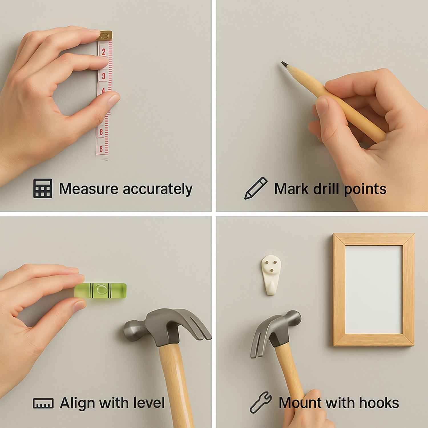 Wall Hanging Tool Kit – 6-in-1 Measurement & Level Set