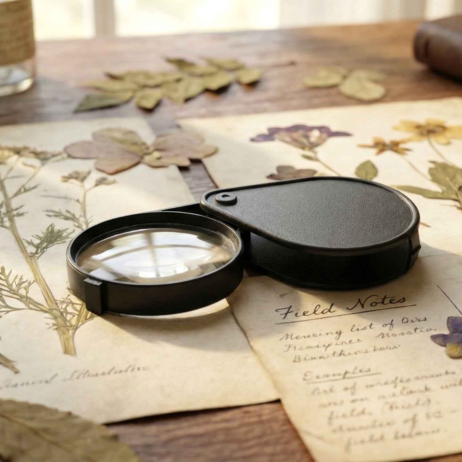 Portable Handheld Magnifying Glass – High Clarity with Folding Case