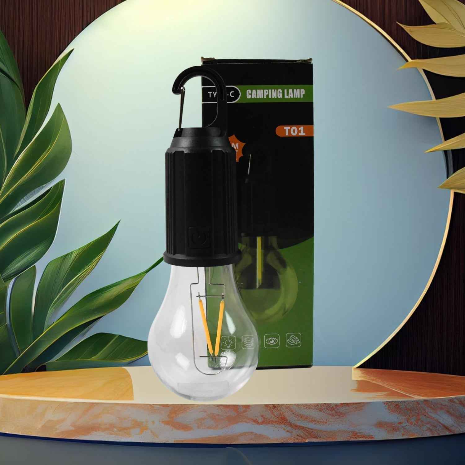  rechargeable camping lantern in its retail packaging.