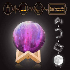 3D Moon Lamp Diffuser – LED Humidifier & Night Light | Styleva