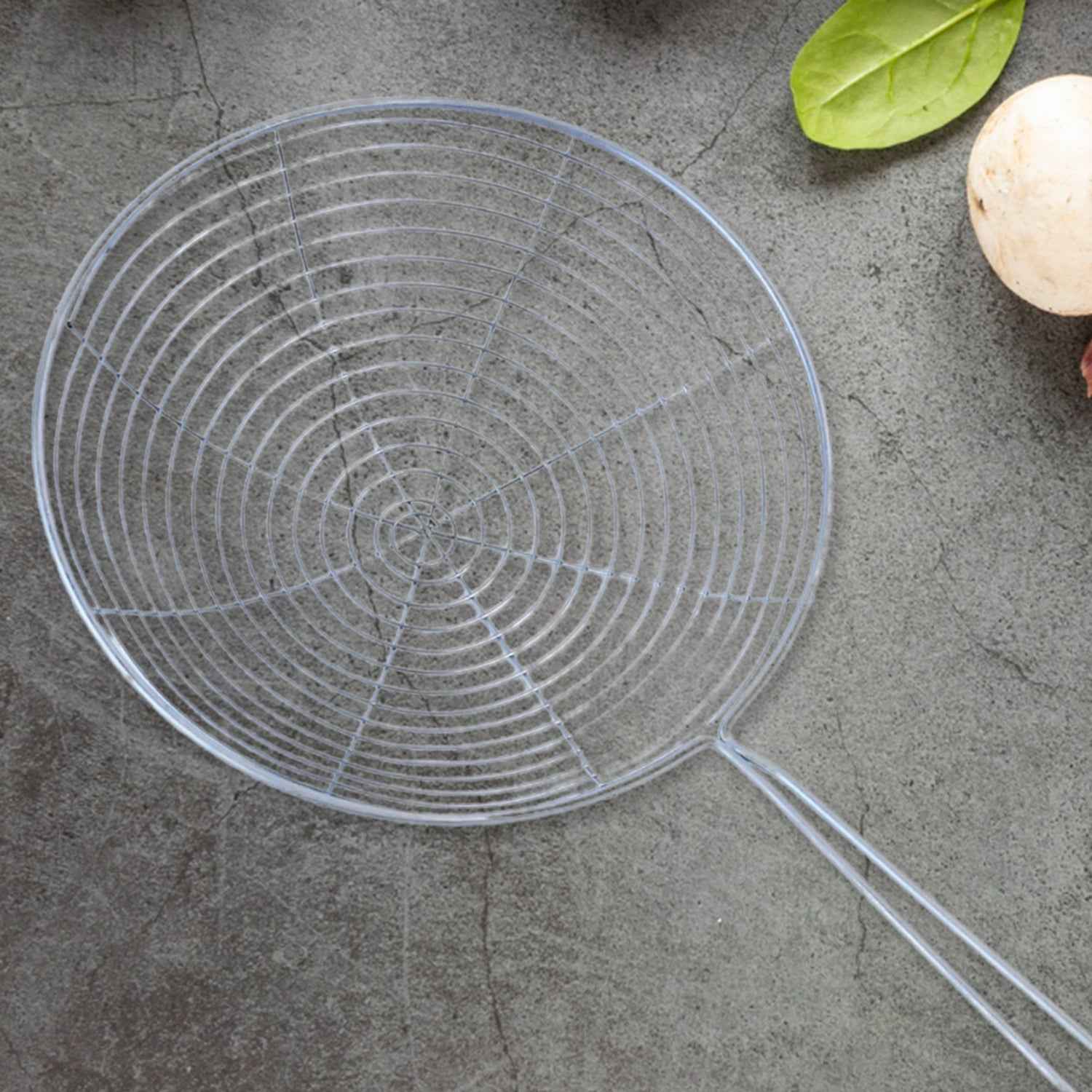 Stainless Steel Deep Fry Strainer – Large Size with Long Handle