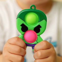 Silicone Pop It Fidget Toy – Portable Stress Relief Keychain