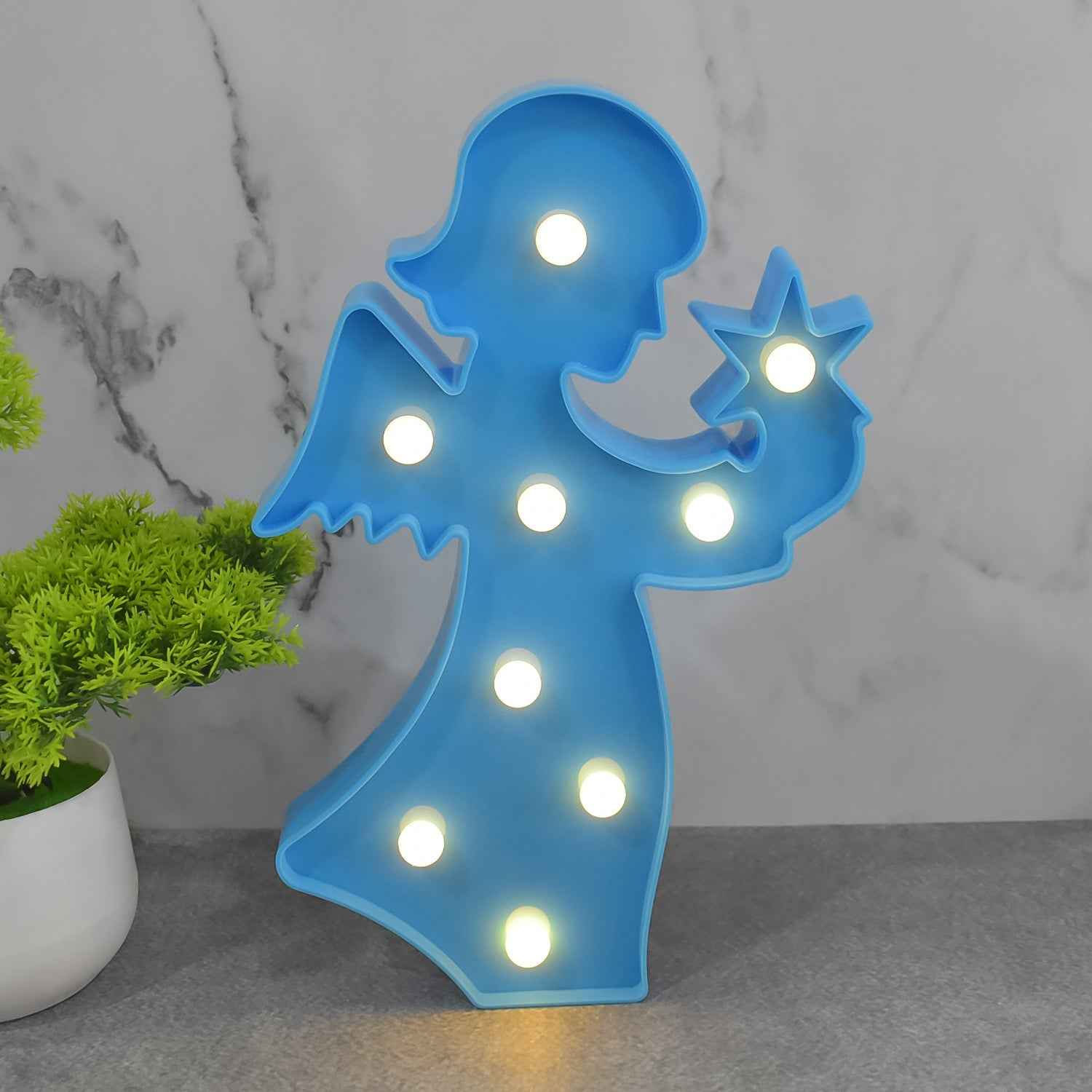 LED Angel Night Light – Battery Operated Room Decor | Deskrova