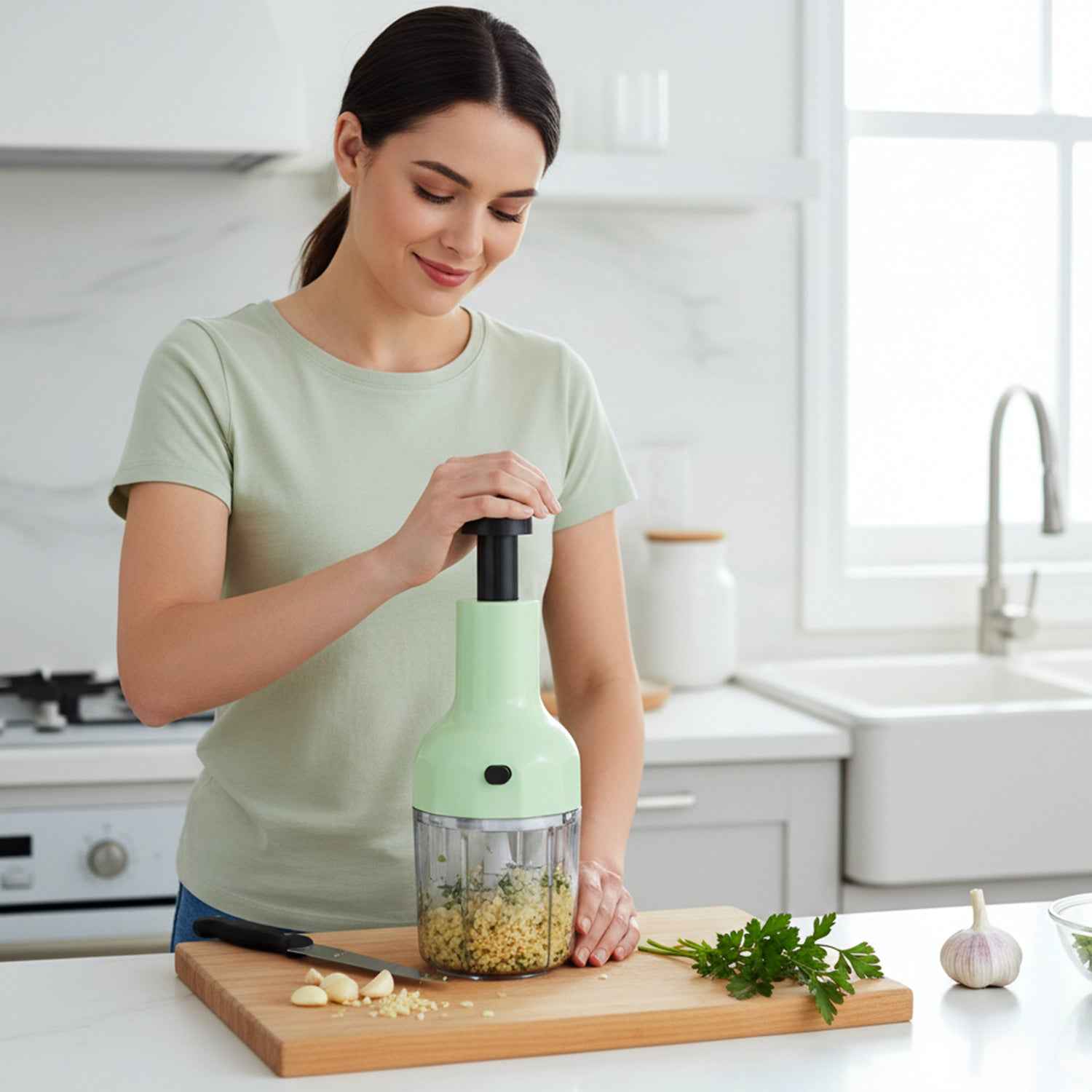 Manual Vegetable Chopper – 1100 ML Capacity for Quick Prep