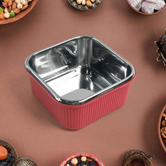 Square Stainless Steel Food Storage Container – 400ml Airtight