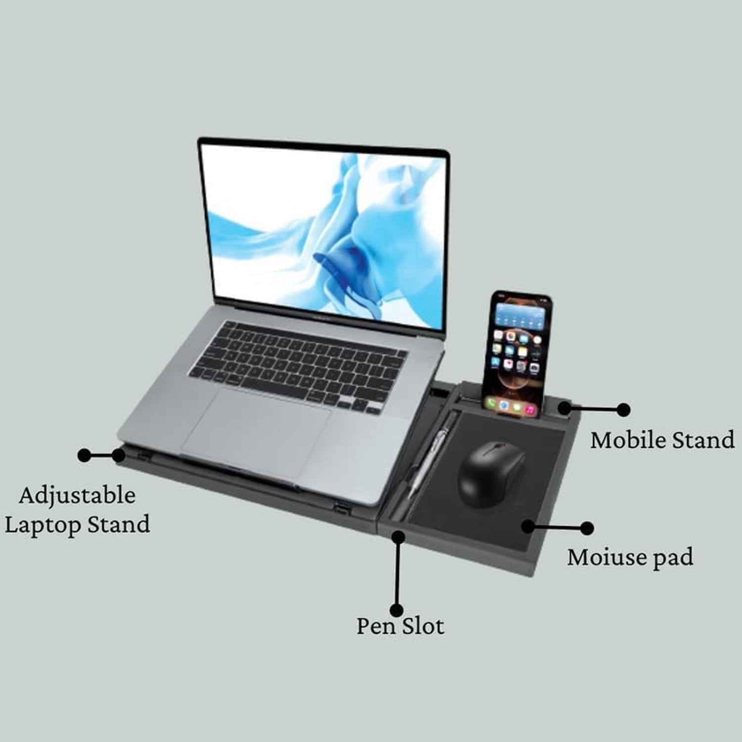 Foldable Laptop Stand – Ergonomic & Portable for Desks | Desk Crew