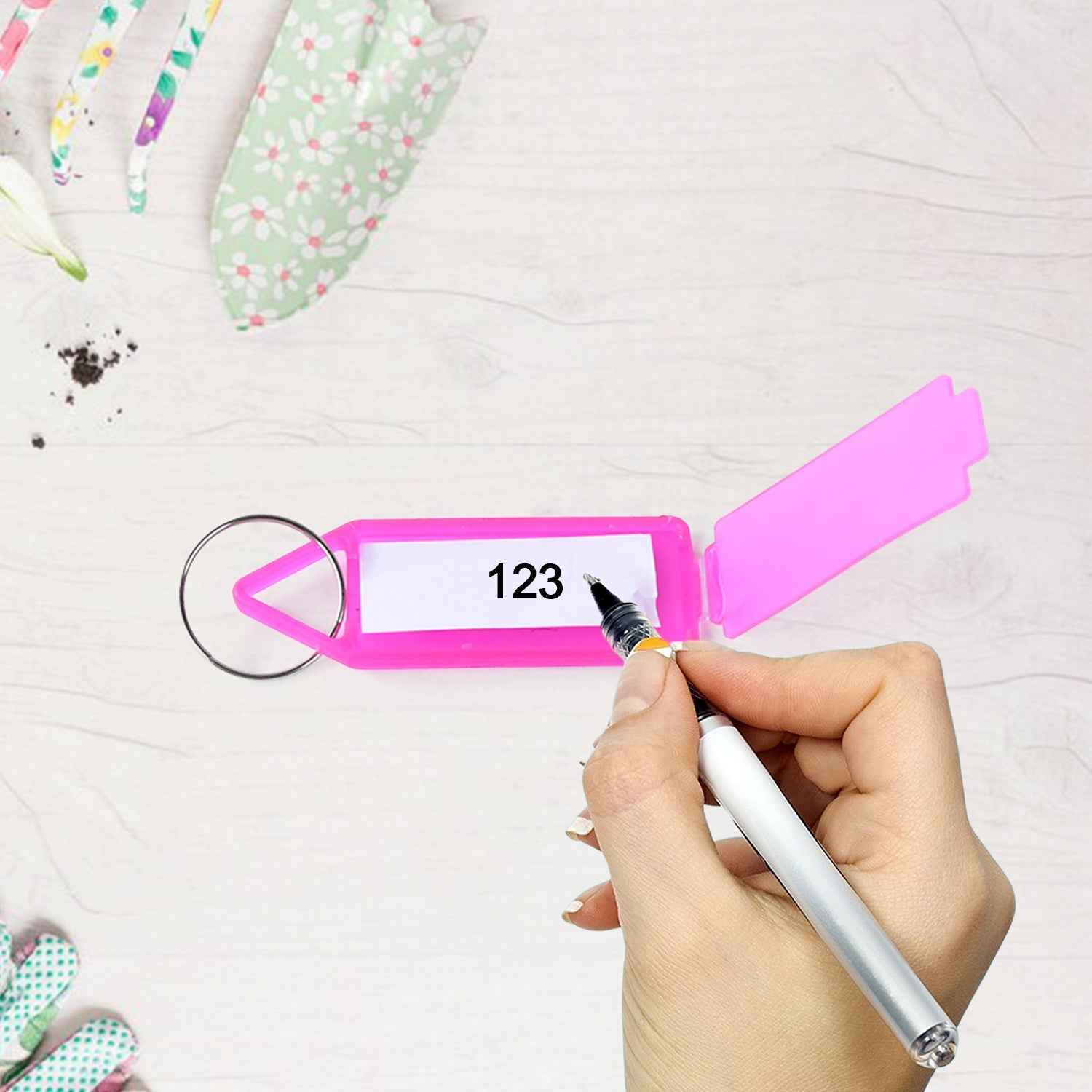 Clear Keychain ID Tag – Writable Durable Label for Organization