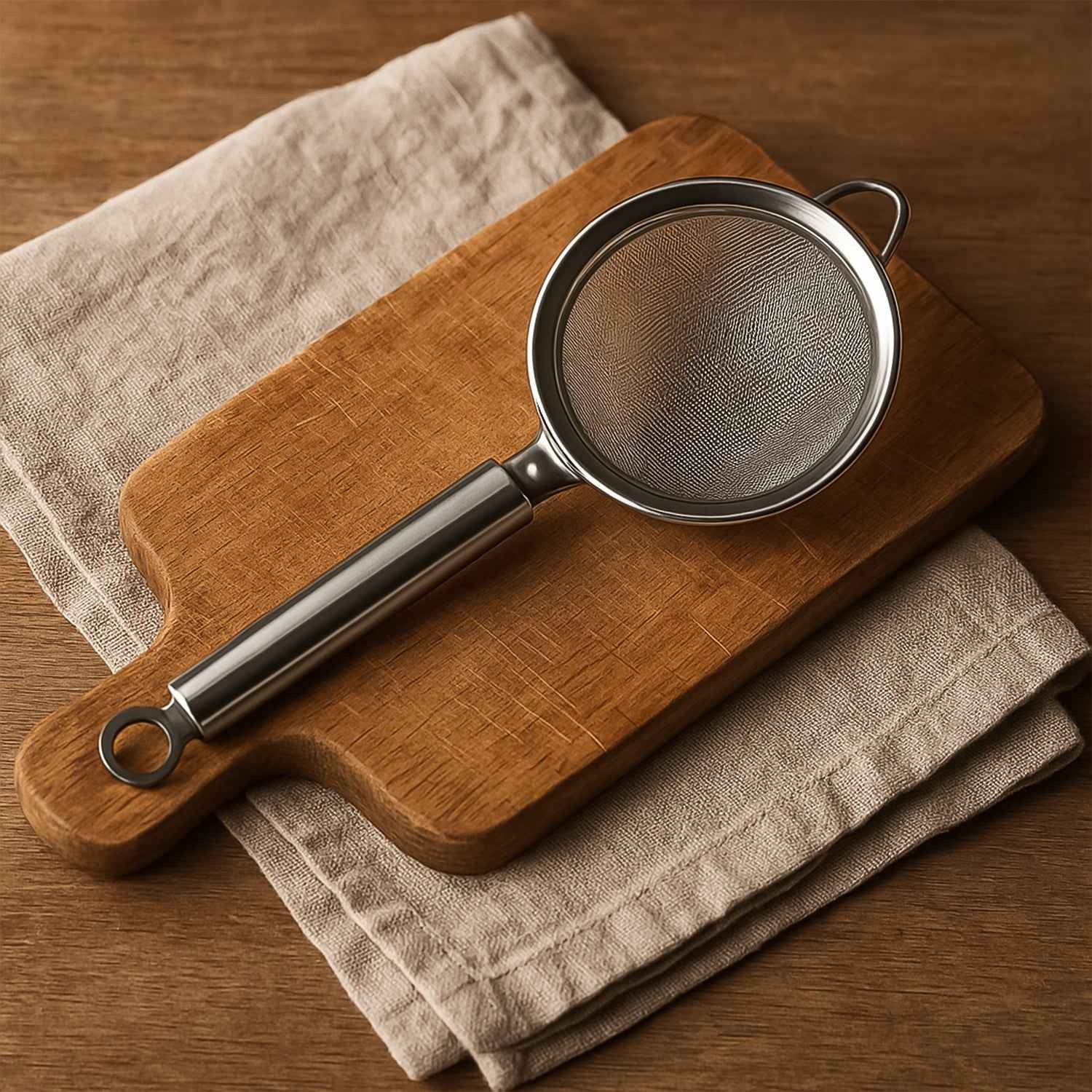 Stainless Steel Mesh Strainer – Fine Mesh & Heat-Resistant Handle