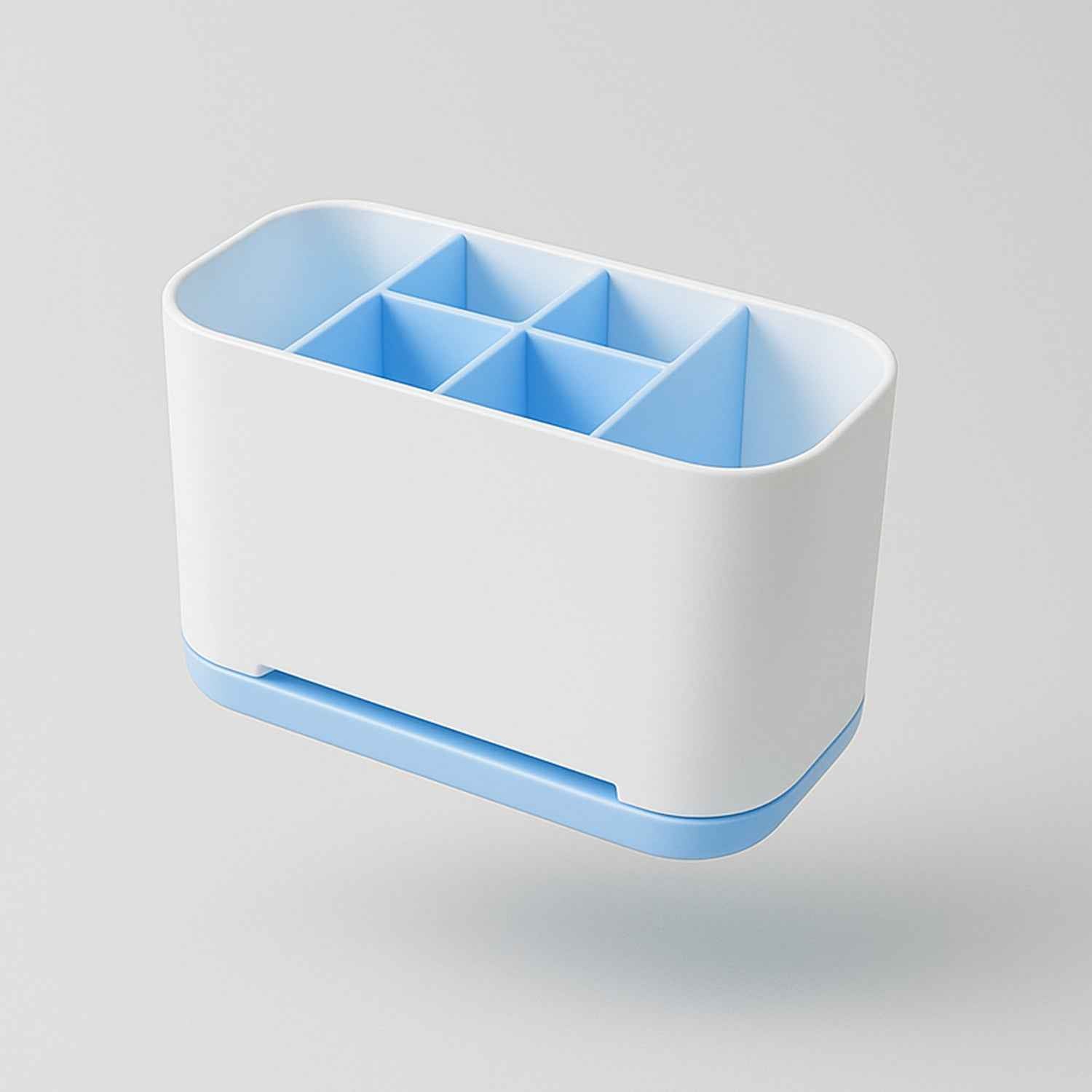 Toothbrush Holder Stand – 6-Compartment Plastic Caddy | BrushedUp