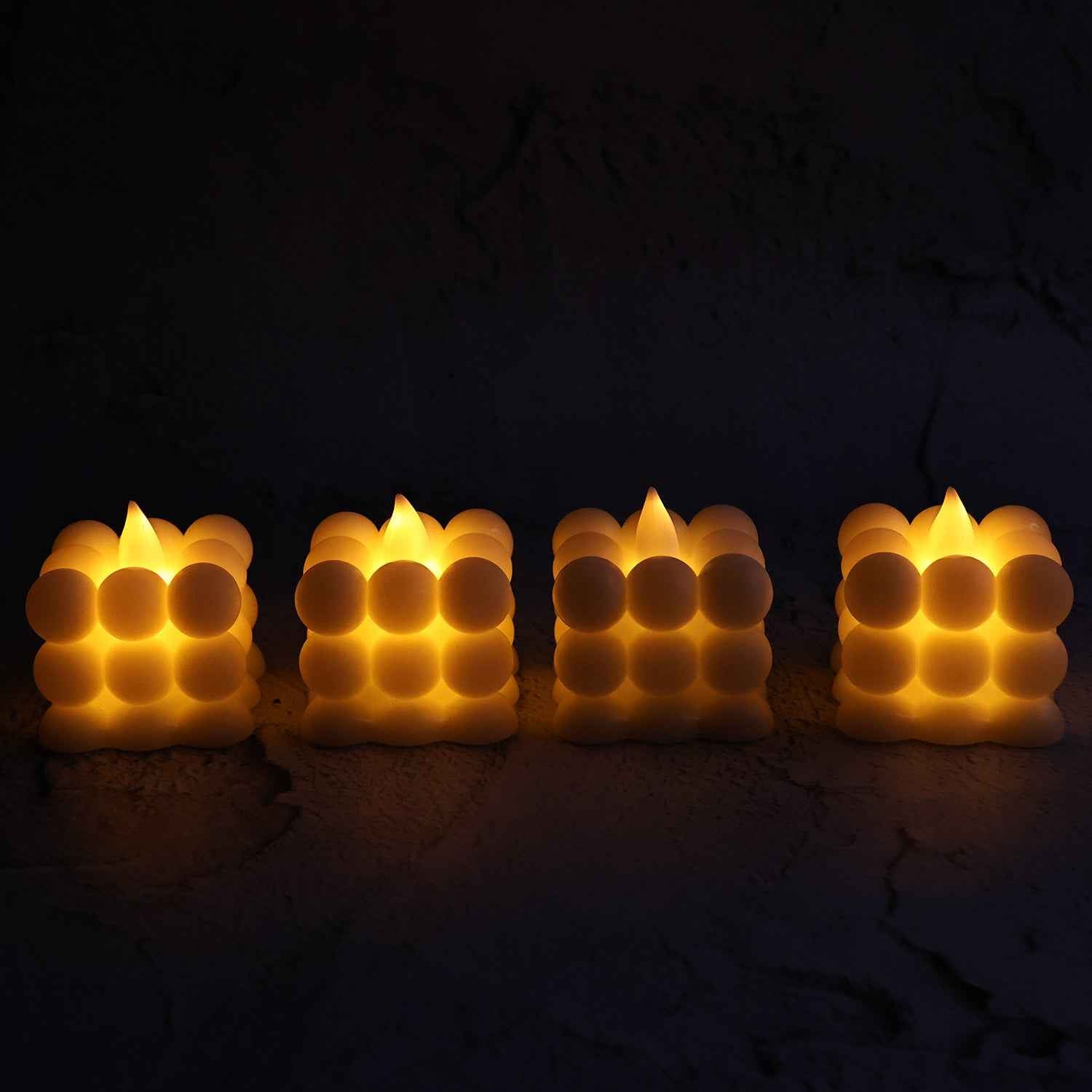 LED Bubble Candles – Set of 4 Flameless Decorative Lights