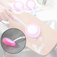 Kitchen Dish Scrubber Brush – Long Handle with Soft Sponge