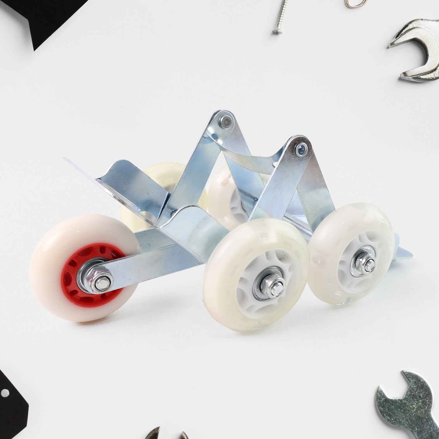 Motorcycle Front Wheel Parking Roller Stand – Heavy-Duty Metal Frame