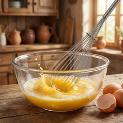 Stainless Steel Egg Beater Whisk – Manual Balloon Whisk for Baking