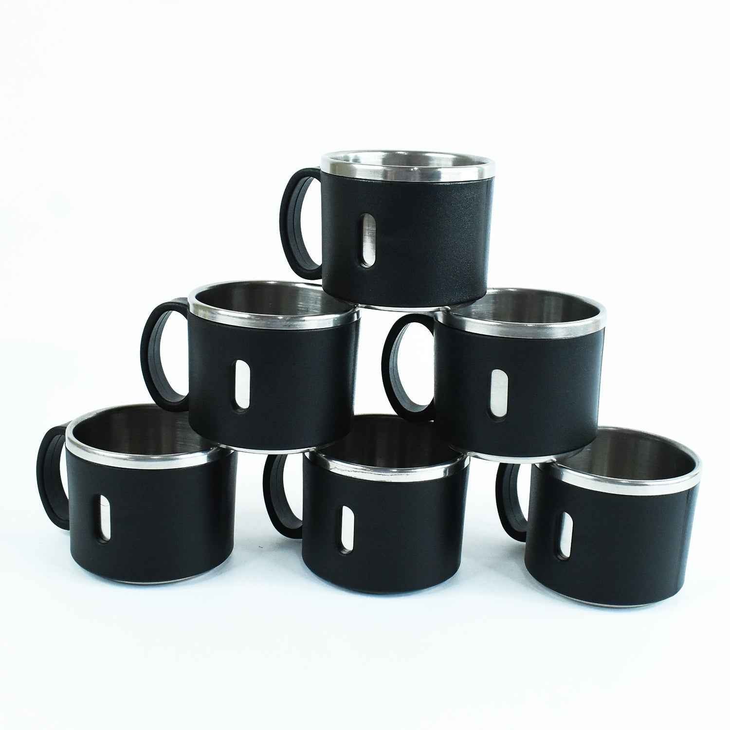 Stainless Steel Desk Mug Set – Durable 150ml Tea & Coffee Cups