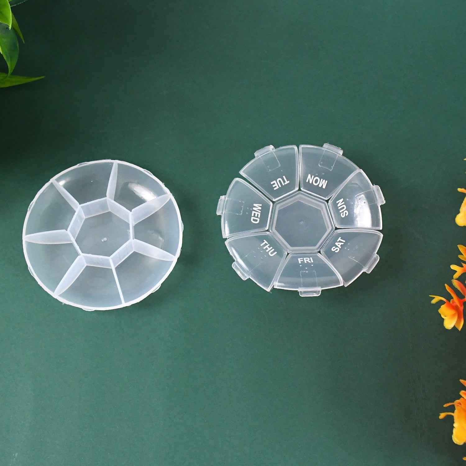 7-Sided Portable Pill Box – Compact Weekly Medicine Organizer