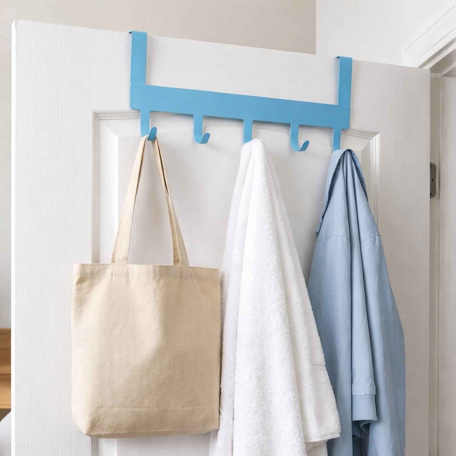 Metal 5 Hook Hanging Rack – Heavy Duty Over Door Hanger