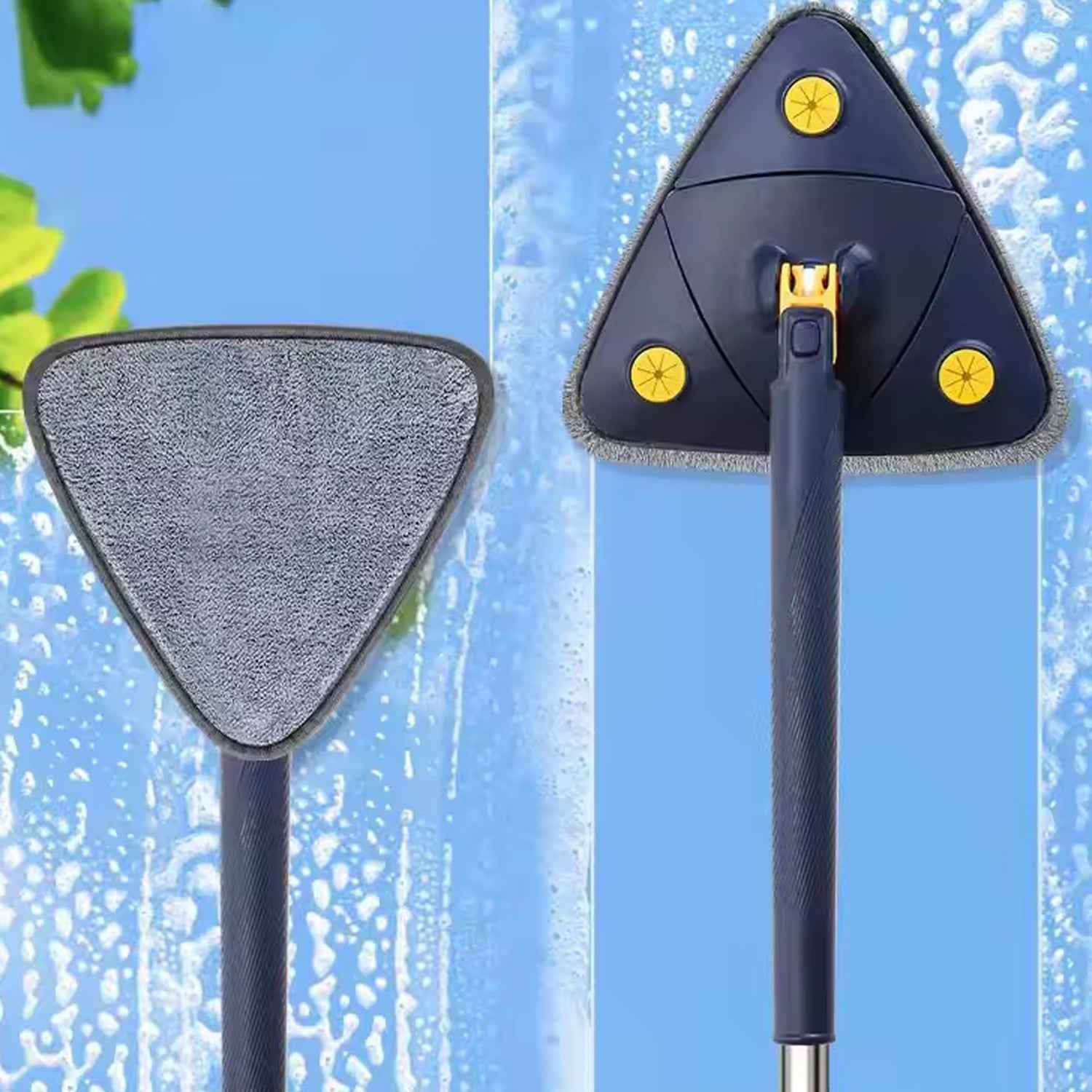 Triangle Cleaning Mop – 360° Rotatable with Long Handle | Storenzo