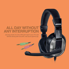 Wired Headset with Adjustable Headband for Clear Communication