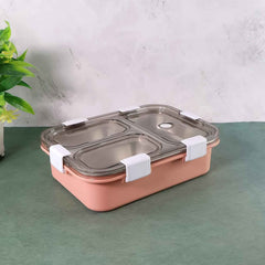3-Compartment Lunch Box – Leak-Proof Stainless Steel Tiffin