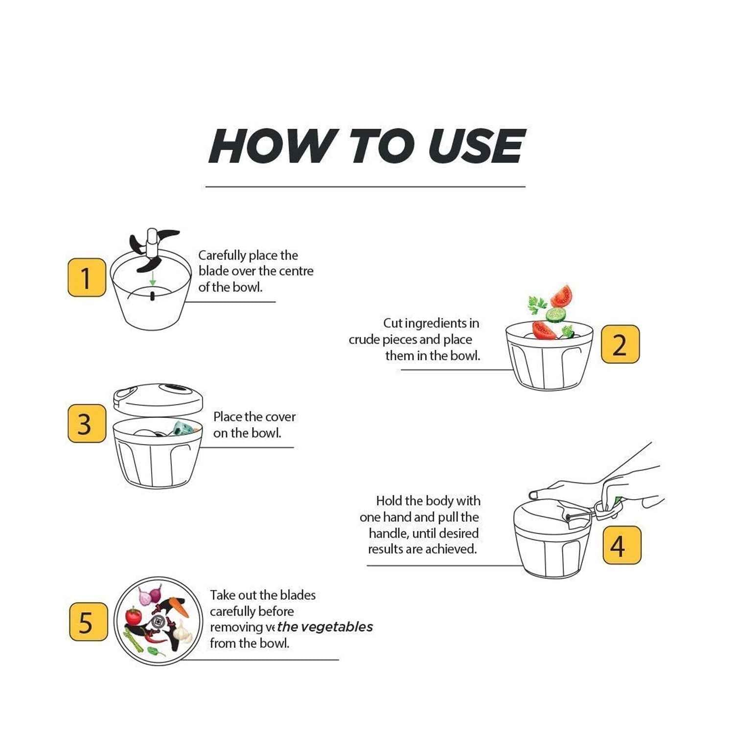 Manual Vegetable Chopper – 5-Blade, 750ml | Quickslice
