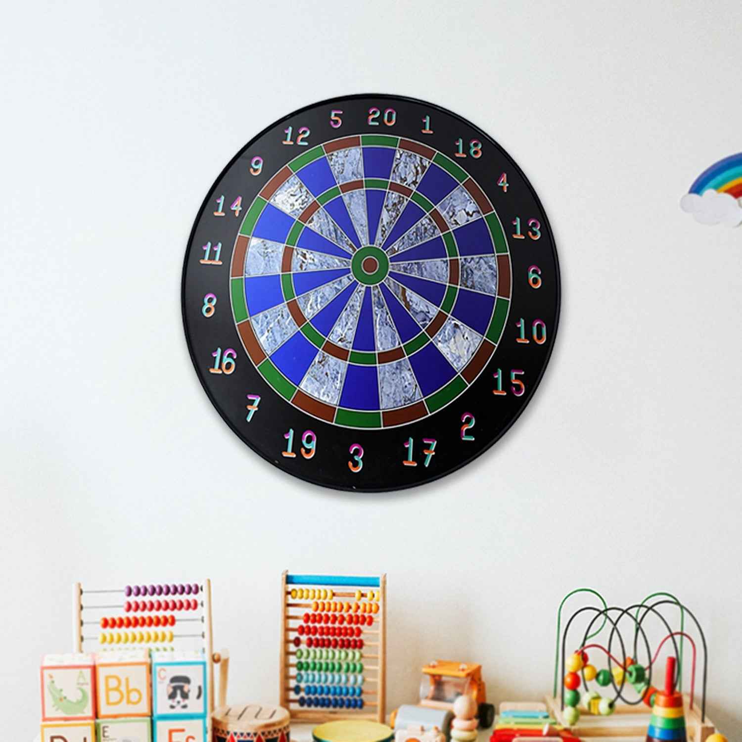 Magnetic Dart Board – Safe Indoor Outdoor Game with 6 Soft-Tip Darts