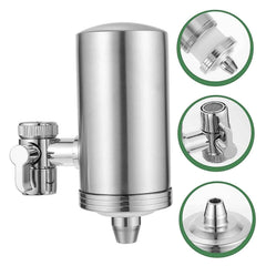 An informative diagram illustrating the multi-stage filtration process of the ChillPour faucet water purifier.