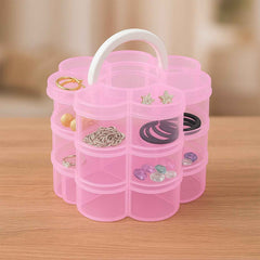 Flower-Shaped 3-Layer Storage Box – 9 Compartments Organizer