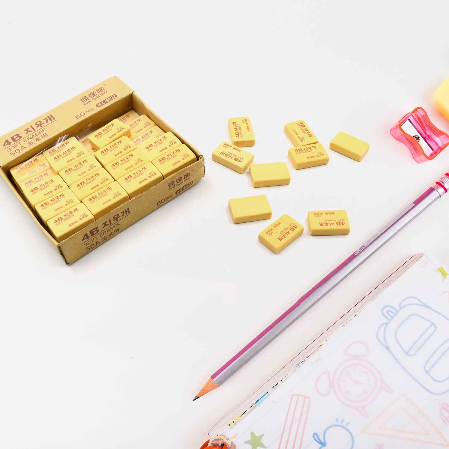 4B Drawing Eraser – Soft Professional Art Eraser (60 Pc) | VoltDesk