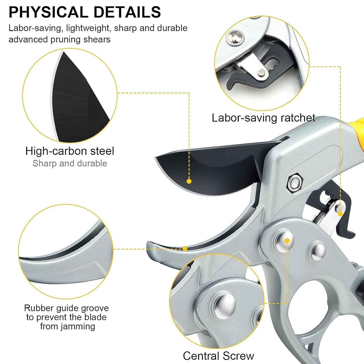 Pruning Shears – Ergonomic Ratchet Gardening Tool for Precise Cuts
