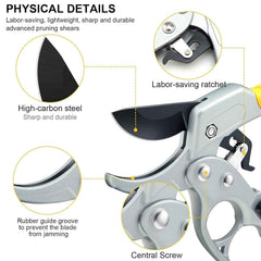 Pruning Shears – Ergonomic Ratchet Gardening Tool for Precise Cuts