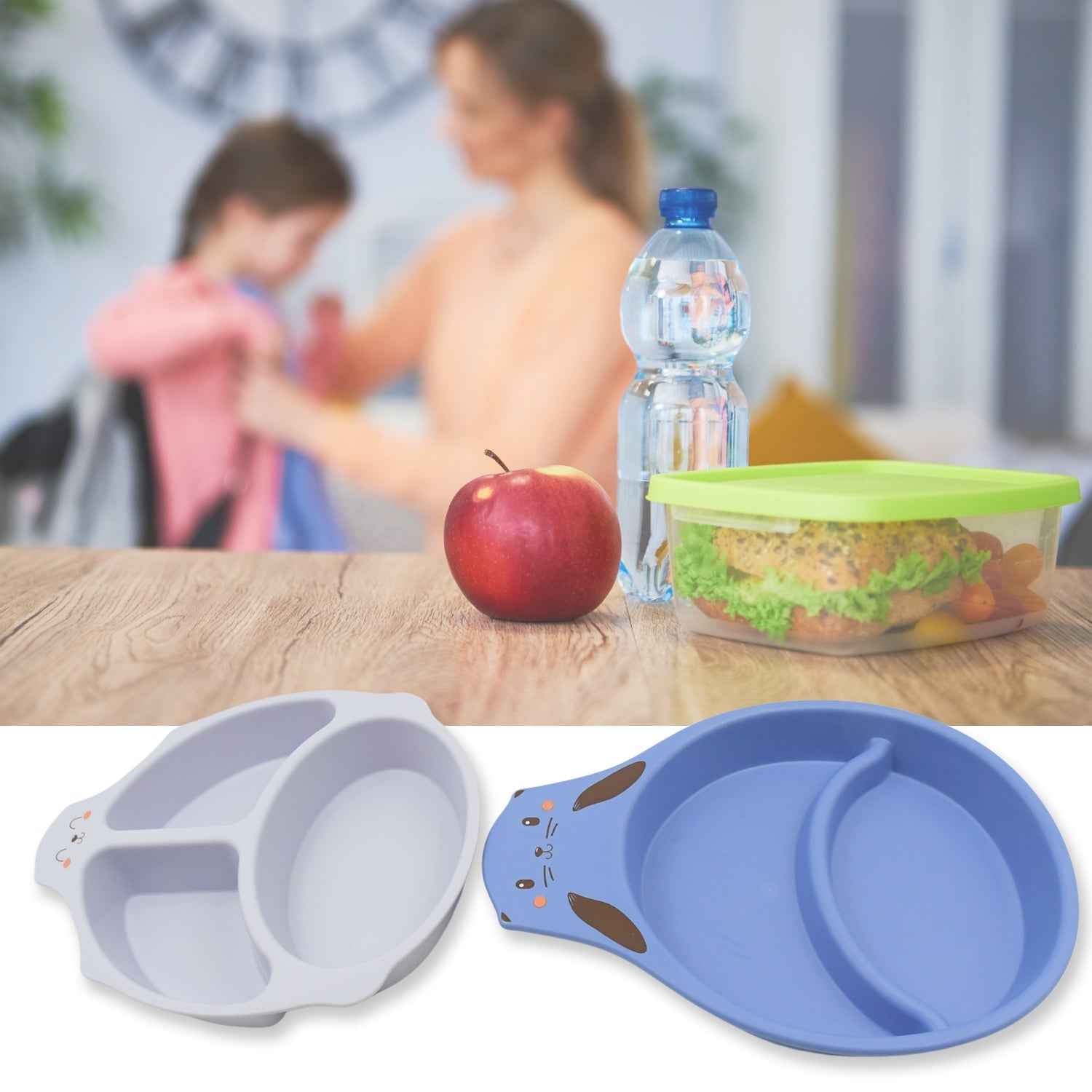Bamboo Fibre Baby Feeding Set – 7 Pcs Dinnerware | Baby Ladle