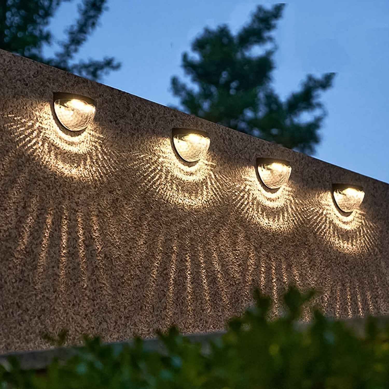 6 LED Solar Wall Fence Light – Honeycomb Shade Design, 2 Pc Set