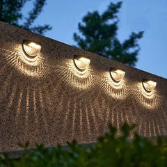 6 LED Solar Wall Fence Light – Honeycomb Shade Design, 2 Pc Set