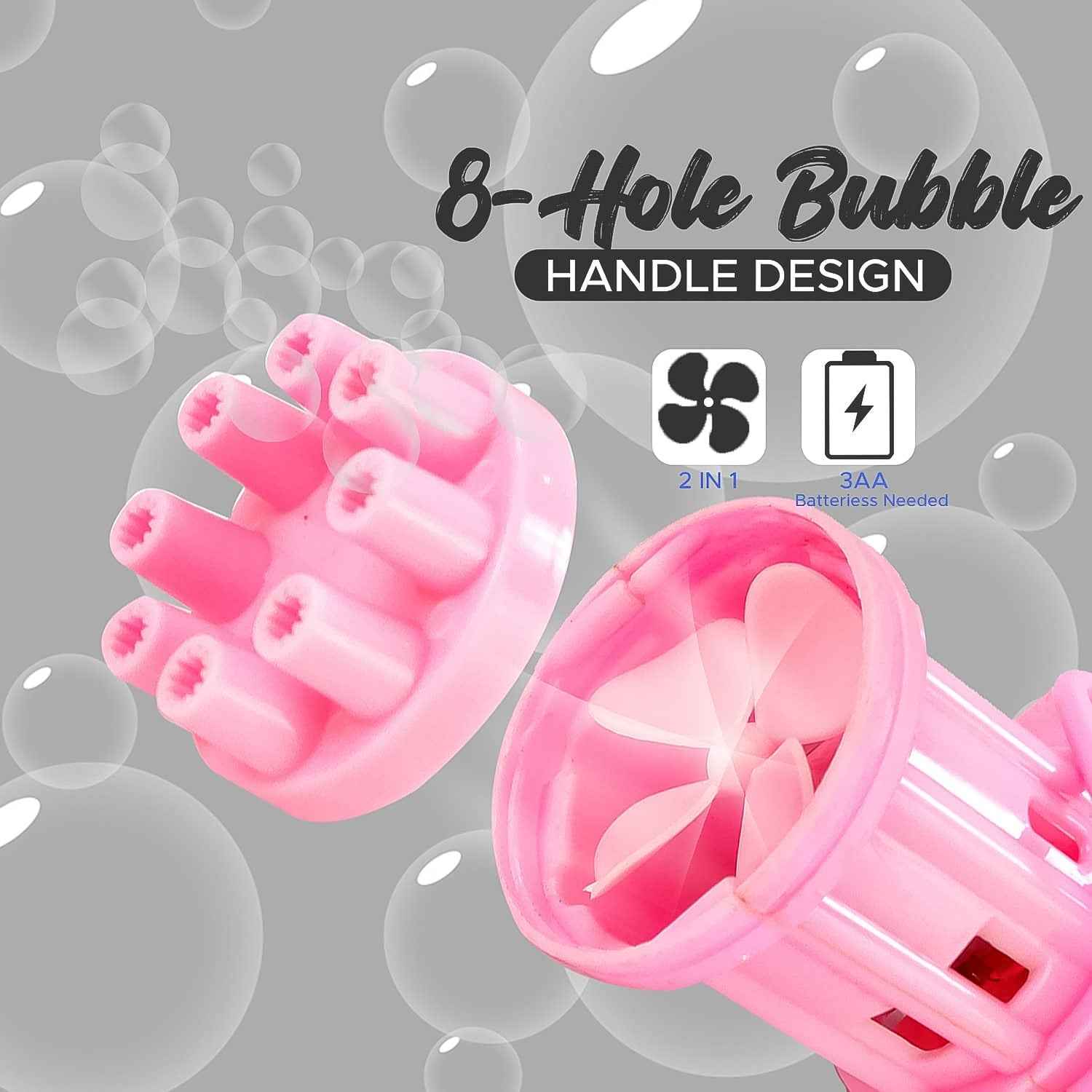 Bubble Gun Toy – 8-Hole Automatic Bubble Maker | Play & Move