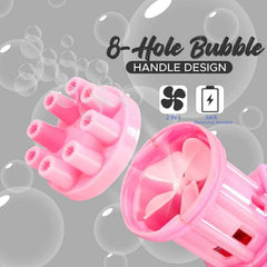 Bubble Gun Toy – 8-Hole Automatic Bubble Maker | Play & Move