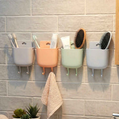 Plastic Wall Mounted Mobile Charging Holder Set – Space Saving 4 Pc